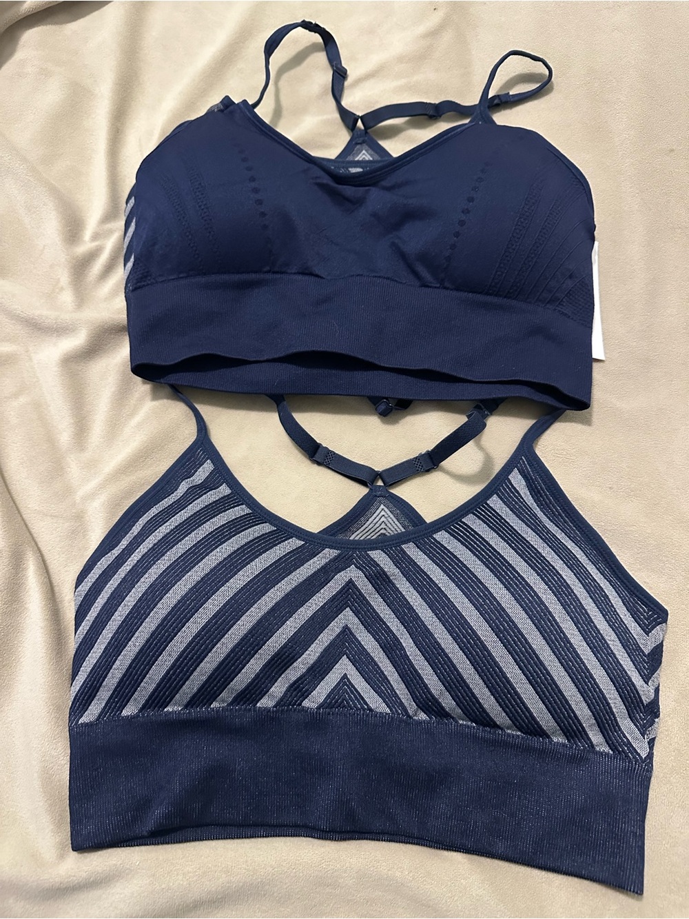 3 Pro-Fit Sportswear Strappy Navy Bralette - Women Intimates Size M